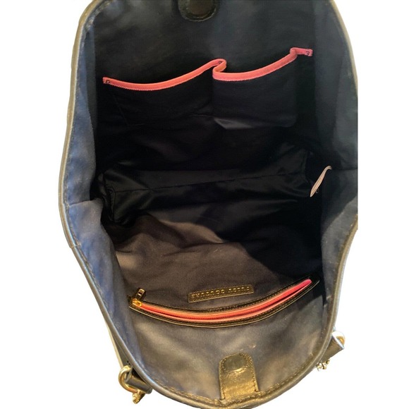 JUICY COUTURE Black Leather Hand Bag XL shopper - Chain Link Strap - Excellent! - Picture 9 of 11